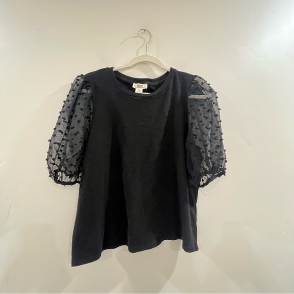 MAEVE Woven Puff-Sleeve Top black size large - Picture 6 of 9